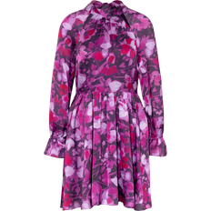 Ted Baker Florals Dresses Ted Baker Sammieh High Neck Fit & Flare Mini Dress - Purple