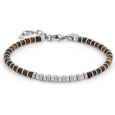 Nomination Instinct Bead Bracelet - Silver/Brown