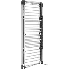 Black Drying Racks 3 Tier Heated Airer With Cover And Wheels Grey