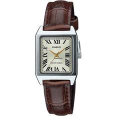 Casio Leather - Women Wrist Watches Casio ltp-v007l-9b roman numeral analog brown leather rectangle ladies'