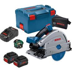 Bosch Battery Plunge Cut Saw Bosch GKT18V-52GC 18v Brushless Plunge Saw with 2x8ah Batteries, Lboxx Rail