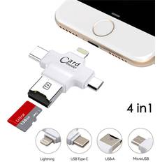 Otg microsd card reader for iphone, type-c and micro usb