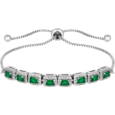 Green - Women Bracelets Jon Richard Toggle Bracelet - Silver/Emerald/Transparent