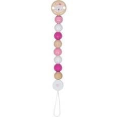 Goki Wooden Baby Soother Chain Polar Bear Clip On Childrens Toddler Accessory