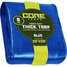 Core Tarps Polyethylene Heavy Duty Blue 8 Mil WaterProof UV Resistant Rip and Tear Proof 20 ft. x 20 ft