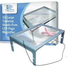 MagniPros Tabletop Hands-Free LED Page Magnifier 3X