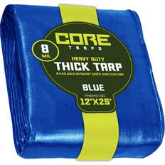 Core Tarps Polyethylene Heavy Duty Blue 8 Mil WaterProof UV Resistant Rip and Tear Proof 12 ft. x 25 ft