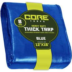 Core Tarps Polyethylene Heavy Duty Blue 8 Mil WaterProof UV Resistant Rip and Tear Proof 12 ft. x 16 ft