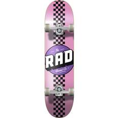 Rad Checker Stripe Complete Skateboard Pink/Black Pink/Black 7.75"