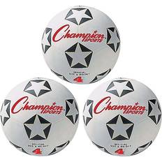 Champion Sports Rubber Soccer Ball, Set of White, Black White/Black