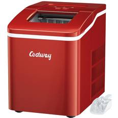 Costway Portable Ice Maker Machine Countertop 26Lbs/24H Self-cleaning Red Red