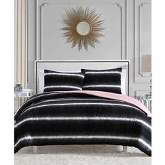 Juicy Couture Fur Ombre Stripe Bedspread Black