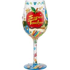 Orange Wine Glasses Enesco WG Super Teacher Wine Glass
