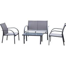 OutSunny 84B-369 Outdoor Lounge Set, 1 Table incl. 2 Chairs & 1 Sofas