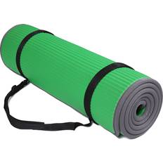 Signature Fitness All-Purpose Extra Thick High Density Anti-Slip Exercise Pilates Yoga Mat with Carrying Strap 183 x 61cm