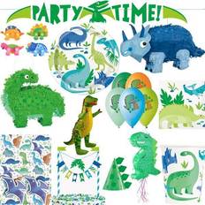 Childrens Parties Wrapping Paper & Gift Wrapping Supplies Unique Blue & Green Dinosaur Loot Bags 8