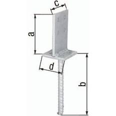 Alberts T-Pfostenträger 130x200x80x80mm STA roh TZN GAH