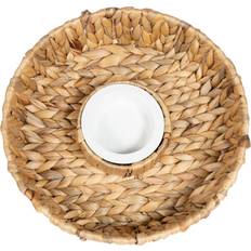 Geko Circular Raffia Weaved Chip Dip Serving Bowl