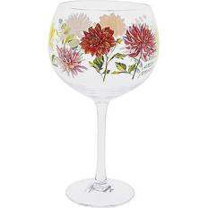 Orange Drink Glasses Enesco Dahlia Floral Gin Copa Drink Glass