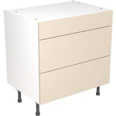 KitchenKIT Slab 80cm 3-Drawer Unit Matt Cashmere