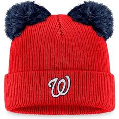 Fanatics Women's Washington Nationals Red/Navy Double Pom Cuffed Knit Hat