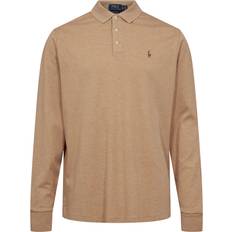 Polo Ralph Lauren Beige Polo Shirts Polo Ralph Lauren Mens Custom Slim Fit Long Sleeve Soft Cotton Shirt Colour: 040 Classic Camel Heather