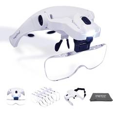 Branded illuminated headband magnifier visor glasses 5