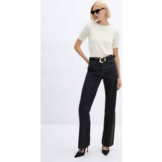 Mango Shiny effect straight jeans black Women Black