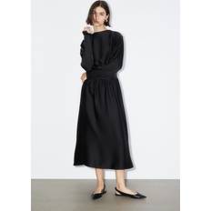 H&M Ladies Black Fitted satin dress