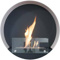 Cach Fires Delaware White Round Wall-mounted Bio White