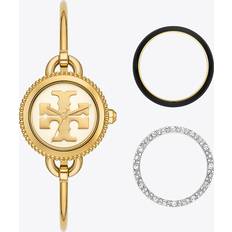 Tory Burch Miller Bangle Watch, Gold-Tone Ivory/Gold/Multi Toprings OS