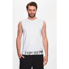 Emporio Armani Tank Tops Emporio Armani Men's Shiny Big Logo T-Shirt, White