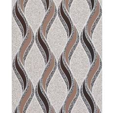 EDEM 1025-13 wallpaper curved lines ornaments beige brown silver 5.33 sqm