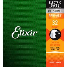 Elixir Strings Nickel Plated Steel with NANOWEB Coating, Custom Bass 6th String Single, Medium C .032