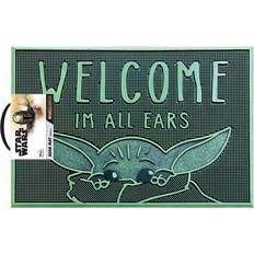 Polyester Entrance Mats Star Wars The Mandalorian Welcome I'm All Green, Black