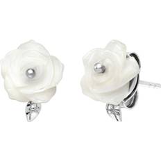 Engelsrufer Ear Rose Studs - Silver/White