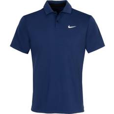 Polyester Polo Shirts Nike Dri-FIT Tour Solid Polo Shirt Midnight Navy/White