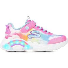 Skechers Girl's Rainbow Racer Light-Up Wedge - Pink/Cloud Mlti