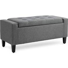 Homcom Linen Upholstered Storage Bench 92.1x40cm