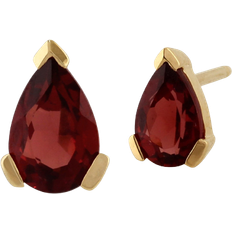 Gemondo Classic Pear Studs - Gold/Red