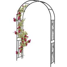 Metal Trellises Studio 2.2m Garden Arch Flowers Black