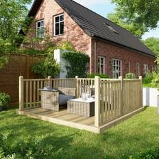 power Timber Decking Kit Handrails on Three Sides 3 x 3m