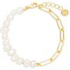 Brook & York Colette Half Pearl Bracelet - Gold/Pearls