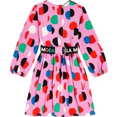 Stella McCartney Kid's Logo Tape Dot Print Dress - Pink Multicolour