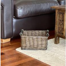 Grey Firewood Baskets Topfurnishing Oak, Small Kitchen Log Fireplace Wicker Storage Basket Hamper