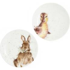Brown Dishes Wrendale Bunny Duck Coupe Dessert Plate