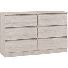 SECONIQUE Malvern 6 Urban Snow Chest of Drawer 121x78cm