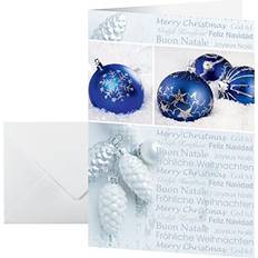 Sigel DS057 Christmas Greeting Card "Seasons Greetings" A6 A5 Blank, 25 pcs incl. 25 Envelopes