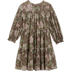 Ted Baker Florals Dresses Ted Baker Bunnoo Printed Tiered Swing Dress - Khaki