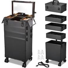 BYOOTIQUE 4in1 Rolling Makeup Train Case Lighted